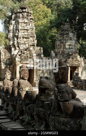 Preah Khan, Kambodscha - 19. Januar 2005 Ein Triumph der mittelalterlichen Khmer-Kultur, die Schätze von Angkor Wat und Angkor Thom in Kambodscha sind unvergleichlich Stockfoto