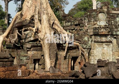 Preah Khan, Kambodscha - 19. Januar 2005 Ein Triumph der mittelalterlichen Khmer-Kultur, die Schätze von Angkor Wat und Angkor Thom in Kambodscha sind unvergleichlich Stockfoto