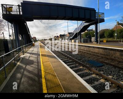 Radley Village, Oxfordshire, England - 29. Januar 2021 Radley hat das Glück, ein kleines Dorf mit einer Hauptbahnstation zu sein, die es mit Lo verbindet Stockfoto