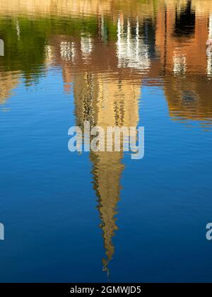 Abingdon, England - 25. Mai 2020; keine Menschen im Blick. An diesem Ort am Zusammenfluss der Themse und der Ock riv wurde ein christlicher Kultort vorgeführt Stockfoto