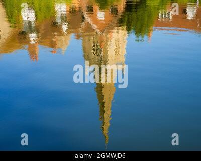 Abingdon, England - 25. Mai 2020; keine Menschen im Blick. An diesem Ort am Zusammenfluss der Themse und der Ock riv wurde ein christlicher Kultort vorgeführt Stockfoto