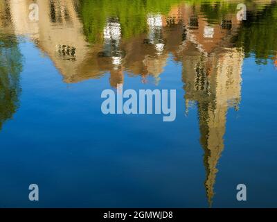 Abingdon, England - 25. Mai 2020; keine Menschen im Blick. An diesem Ort am Zusammenfluss der Themse und der Ock riv wurde ein christlicher Kultort vorgeführt Stockfoto