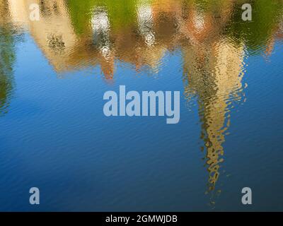 Abingdon, England - 25. Mai 2020; keine Menschen im Blick. An diesem Ort am Zusammenfluss der Themse und der Ock riv wurde ein christlicher Kultort vorgeführt Stockfoto