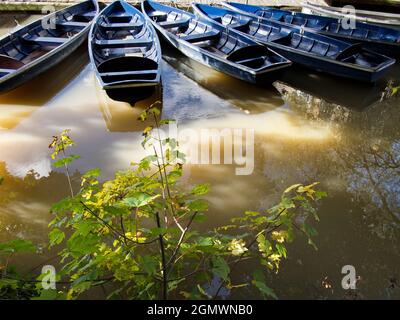 Dies ist eigentlich ein winziges Rückwasser der Themse; der Abschnitt des Flusses in Oxford wird lokal als "Isis" bezeichnet. Stockfoto