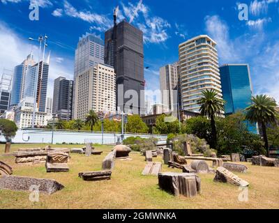 Sydney, Australien - 17. Februar 2109; südlich des Hafens, des Opernhauses und westlich der Innenstadt gelegen, sind die wunderschönen Botanischen Gärten ein fa Stockfoto