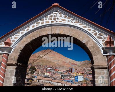 Potosi, Bolivien - 22. Mai 2018 Potosi und seine Geschichte sind untrennbar mit Silber verbunden. Eine der höchsten Städte der Welt auf einer Höhe von Stockfoto