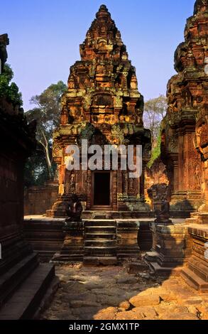 Angkor Thom, Kambodscha - 13. Februar 2005; Ein Triumph der mittelalterlichen Khmer-Kultur, die Schätze von Angkor Wat und Angkor Thom in Kambodscha sind unvergleichlich Stockfoto