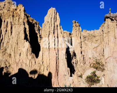 La Paz, Bolivien - 19. Mai 2018; nicht zu verwechseln mit dem Tal des Mondes in Chile! Das Moon Valley ist ein viel kleineres Gebiet in der Nähe von La Paz, der Cap Stockfoto