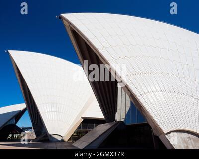 Sydney, Australien - 16/17. Februar 2109 das Sydney Opera House wurde 1973 eröffnet und ist heute eines der ikonischen Gebäude des 20. Jahrhunderts. In einem al Stockfoto