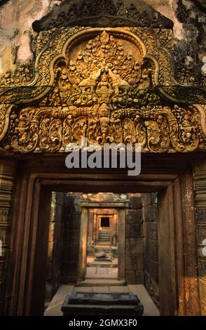 TA Phrom, Kambodscha - 19. Januar 2005; Ta Prohm ist ein bekannter Tempel in Angkor, Provinz Siem Reap, Kambodscha. Es wurde im Bayon-Stil gebaut, Largel Stockfoto