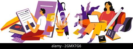 Marketing und Posting in Social Media smm Manager Stock Vektor