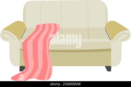Sofa oder Sessel mit weicher Decke Stock Vektor