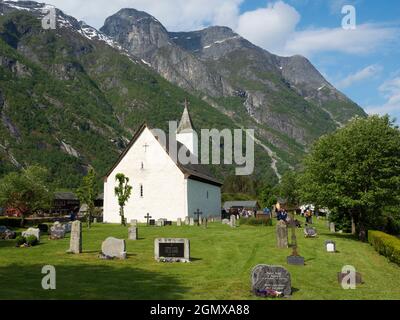 Eidfjord, Norwegen - 31. Mai 2016; keine Menschen im Blick. Eidfjord ist eine kleine Stadt im Bezirk Hardanger, an der Westküste Norwegens. Es befindet sich am Stockfoto