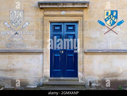 Oxford, England - 20. September 2013; keine Menschen im Blick. Rudern ist seit Jahrhunderten ein scharfer Knochen der Auseinandersetzung und der Rivalität zwischen dem Oxford College Stockfoto