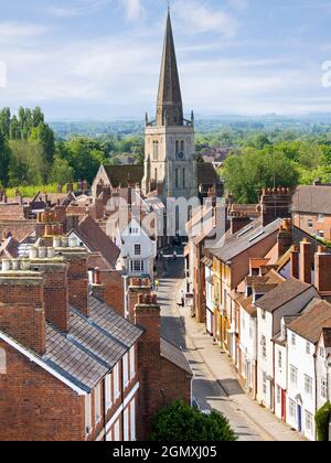 Abingdon, Oxfordshire, Großbritannien - 2014. Juni; Blick vom Abingdon Museum auf die East St Helens Street. Diese führt vom Marktplatz, dem Stadtzentrum und dem Mus Stockfoto