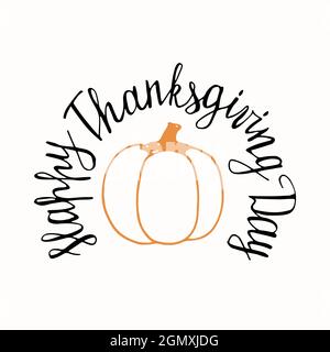 Handgezeichnet Happy Thanksgiving Typografie. Kalligrafie-Schriftzüge Stock Vektor