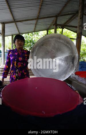 Traditionelle Farbe Nudelfabrik in Can Tho Stadt Südvietnam Stockfoto