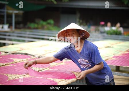 Traditionelle Farbe Nudelfabrik in Can Tho Stadt Südvietnam Stockfoto