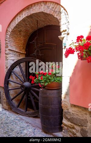 Haus von Garbagna, historische Stadt in der Provinz Alessandria, Piemont, Italien Stockfoto