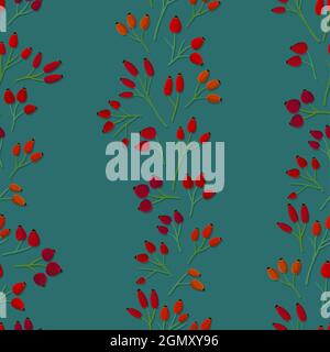 Hagebutten auf blauem Hintergrund - Vektor-Hintergrund Stock Vektor