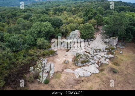 Luftaufnahme des prähistorischen Felsenheiligtums Beglik Tasch an der südlichen Schwarzmeerküste Bulgariens Stockfoto