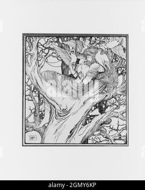 Die Prinzessin und die Tauben, aus der Wunderuhr. Künstler: Howard Pyle (Amerikaner, Wilmington, Delaware 1853-1911 Florence); Datum: 1886-88; Medium: