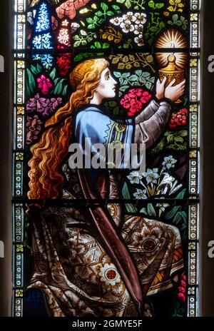 Buntglasfenster, St. Peter's Church, Dunton, Norfolk Stockfoto