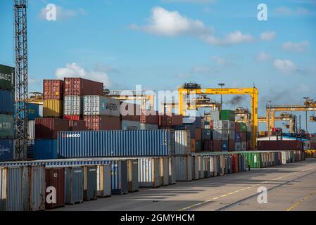 Chittagong Port Aktivität. Aktivitäten im Hafen von Chittagong Stockfoto