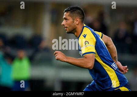 Verona, Italien. September 2021. Giancluca Caprari (Verona) während Hellas Verona FC vs AS Roma, Italienische Fußballserie A Spiel in Verona, Italien, September 19 2021 Quelle: Independent Photo Agency/Alamy Live News Stockfoto