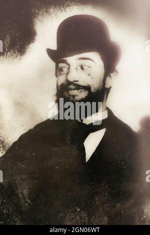 Henri Toulouse-Lautrec, 1864 - 1901, französischer Künstler nach dem Impressionismus. Portrait aufgenommen um 1890 von einem unbekannten Fotografen. Stockfoto