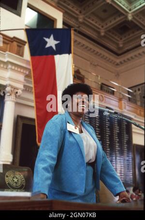 Austin Texas USA, um 1989: Die schwarze Staatsgesetzgeberin Wilhelmina Delco in der Kammer des Repräsentantenhauses im Texas Capitol. ©Bob Daemmrich Stockfoto