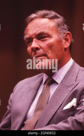 College Station Texas USA, 1994: Alexander Haig, ehemaliger Stabschef des Weißen Hauses bei den Präsidenten Nixon und Ford und Staatssekretär unter Ronald Reagan, spricht an der Texas A&M University. ©Bob Daemmrich Stockfoto