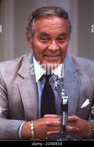 College Station Texas USA, 1994: Alexander Haig, ehemaliger Stabschef des Weißen Hauses bei den Präsidenten Nixon und Ford und Staatssekretär unter Ronald Reagan, spricht an der Texas A&M University. ©Bob Daemmrich Stockfoto