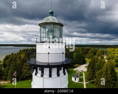 Foto des Cana Island Lighthouse, Cana Island County Park, Door County, Wisconsin, USA. Stockfoto