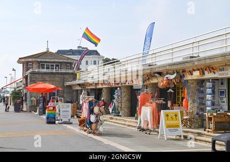 Das Künstlerviertel an der Strandpromenade von Worthing , West Sussex , England , UK Foto aufgenommen von Simon Dack Stockfoto