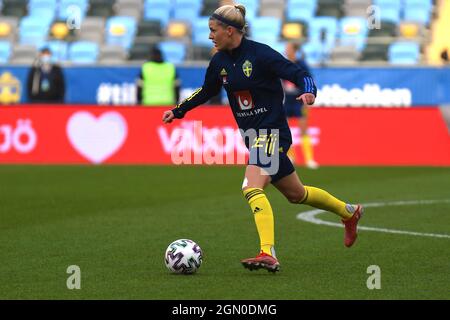 Göteborg, Schweden. September 2021. Olivia Schough (22 Schweden) vor dem WM 2021-Qulifationsspiel am 21. September 2021 zwischen Schweden und Georgien im Gamla Ullevi in Göteborg, Schweden Quelle: SPP Sport Press Foto. /Alamy Live News Stockfoto