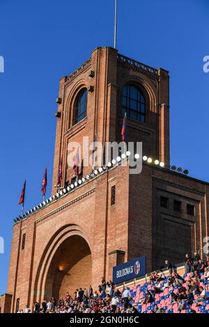 Bologna, Italien. September 2021. Dall'Ara Stadium von Bologna während Bologna FC vs Genua CFC, Italienische Fußballserie Ein Spiel in Bologna, Italien, September 21 2021 Kredit: Unabhängige Fotoagentur/Alamy Live Nachrichten Stockfoto