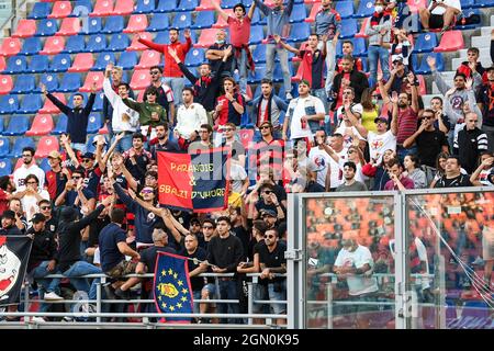 Bologna, Italien. September 2021. Genua FC Unterstützer während Bologna FC vs Genua FC, Italienische Fußball Serie A Spiel in Bologna, Italien, September 21 2021 Quelle: Independent Photo Agency/Alamy Live News Stockfoto