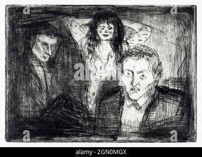 Eifersucht (1914) von Edvard Munch. Stockfoto