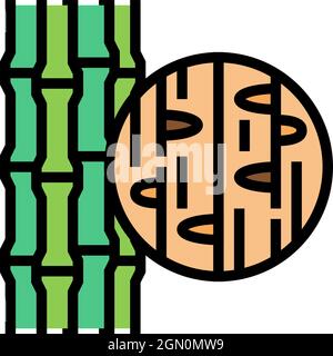 Bambus Holz Farbe Symbol Vektor Illustration Stock Vektor