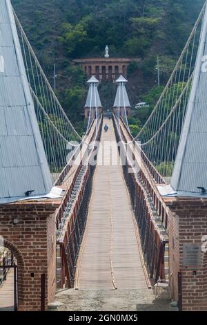 Puente de Ockidente (Westbrücke) in Santa Fe de Antioquia, Kolumbien Stockfoto