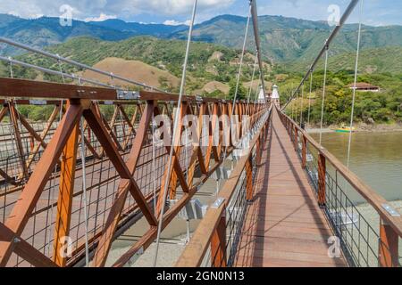 Puente de Ockidente (Westbrücke) in Santa Fe de Antioquia, Kolumbien Stockfoto