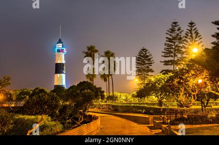 Leuchtturm Faro de la Marina in Lima, Peru Stockfoto