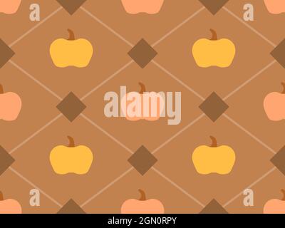 Herbst nahtloses Muster mit Kürbissen und geometrischen Formen. Herbstdesign für Geschenkpapier, Banner und Werbematerialien für Halloween und als Stock Vektor