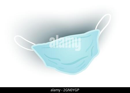 Vektorsymbol der medizinischen Maske auf isoliertem Hintergrund. Illustration der medizinischen Gesichtsmaske. Stoppen Sie Coronavirus. Stock Vektor
