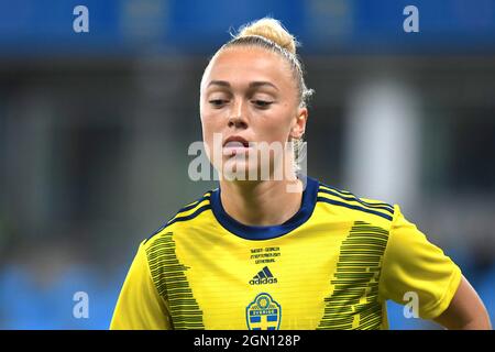 Göteborg, Schweden. September 2021. Hanna Bennison (20 Schweden) beim WM 2021-Qulifationsspiel am 21. September 2021 zwischen Schweden und Georgien im Gamla Ullevi in Göteborg, Schweden Quelle: SPP Sport Press Foto. /Alamy Live News Stockfoto