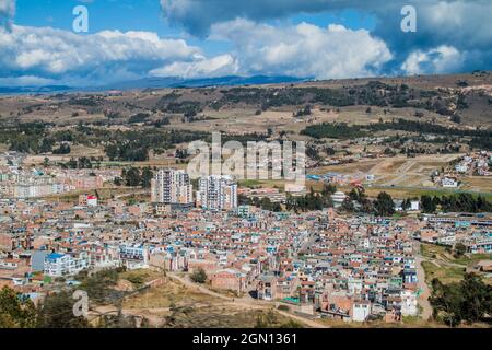 Luftaufnahme der Stadt Tunja, Kolumbien Stockfoto