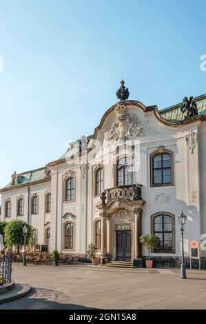 Sekundogenitur-Gebäude auf Brühls Terrasse im Stadtzentrum von Dresden, Sachsen, Deutschland Stockfoto