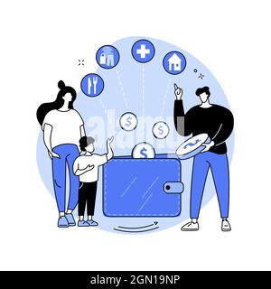 Familienbudget Planung abstraktes Konzept Vektor Illustration. Stock Vektor