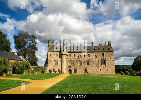 Das Chateau de la Roche Jagu, Bretagne, Frankreich, Europa Stockfoto